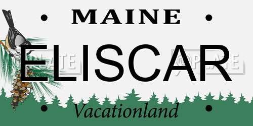 ELISCAR Maine License Plate