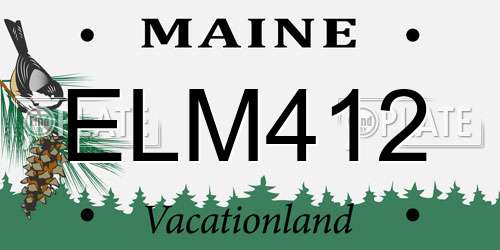ELM412 Maine License Plate