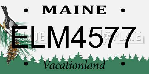 ELM4577 Maine License Plate