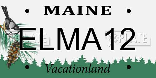 ELMA12 Maine License Plate