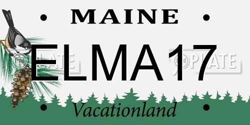 ELMA17 Maine License Plate