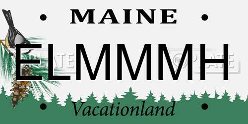 ELMMMH Maine License Plate