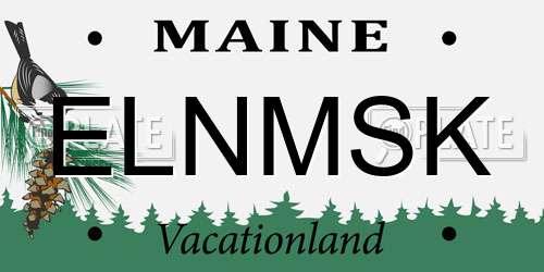 ELNMSK Maine License Plate