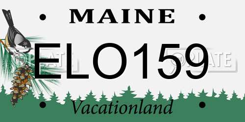 ELO159 Maine License Plate