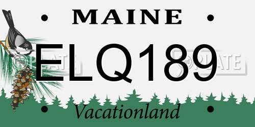 ELQ189 Maine License Plate
