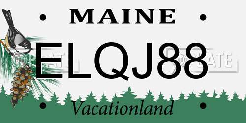 ELQJ88 Maine License Plate