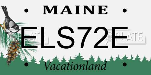 ELS72E Maine License Plate