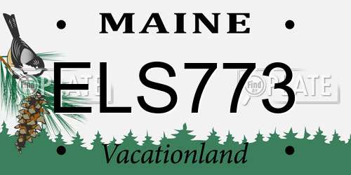 ELS773 Maine License Plate