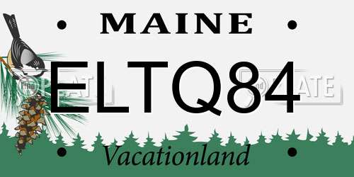 ELTQ84 Maine License Plate
