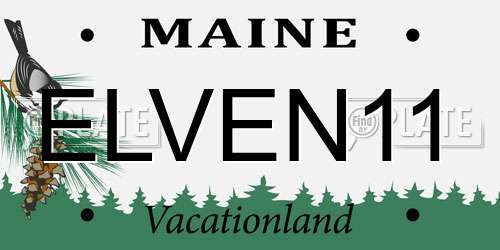 ELVEN11 Maine License Plate