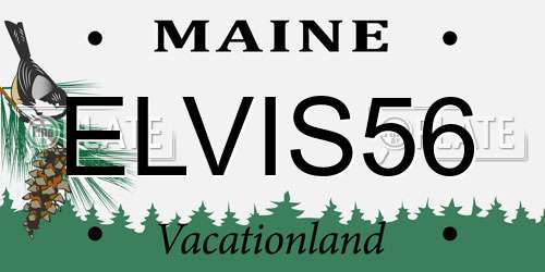 ELVIS56 Maine License Plate