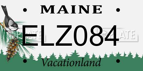 ELZ084 Maine License Plate