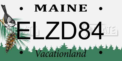 ELZD84 Maine License Plate