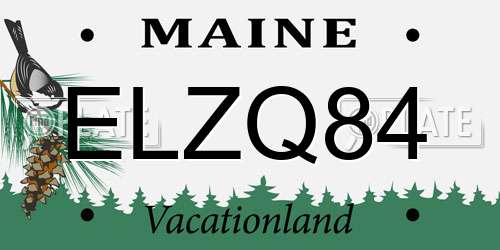 ELZQ84 Maine License Plate