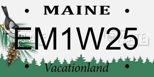 EM1W25 Maine License Plate
