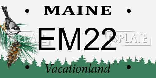 EM22 Maine License Plate