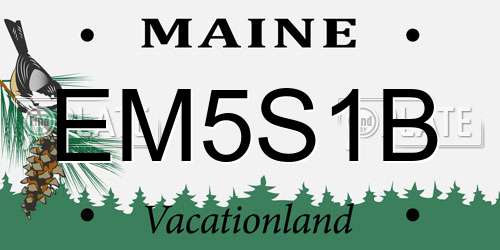 EM5S1B Maine License Plate