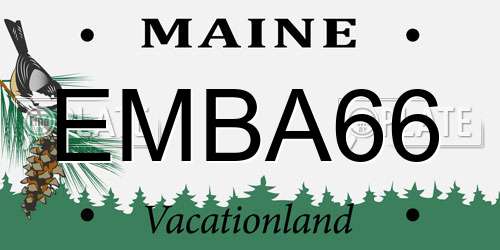 EMBA66 Maine License Plate