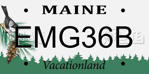 EMG36B Maine License Plate