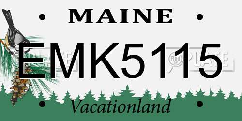 EMK5115 Maine License Plate