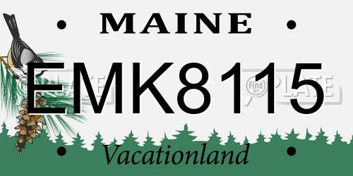 EMK8115 Maine License Plate