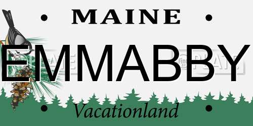 EMMABBY Maine License Plate