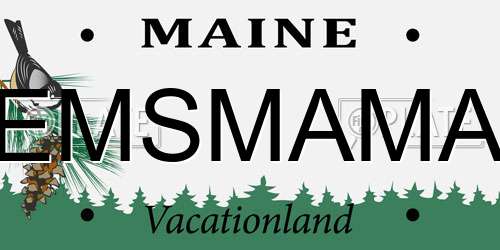 EMSMAMA Maine License Plate