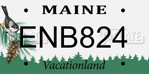 ENB824 Maine License Plate