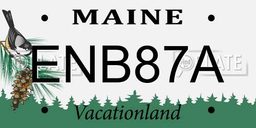 ENB87A Maine License Plate
