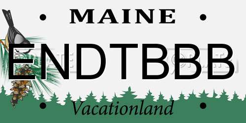 ENDTBBB Maine License Plate