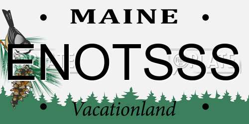 ENOTSSS Maine License Plate