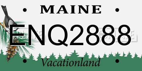 ENQ2888 Maine License Plate