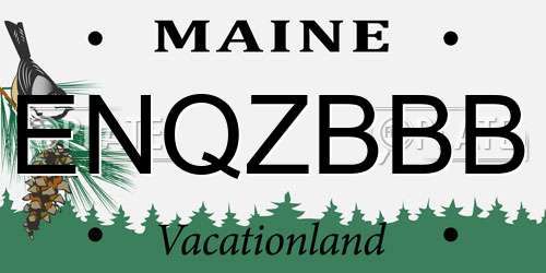 ENQZBBB Maine License Plate