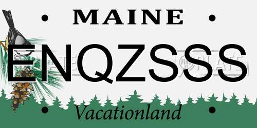 ENQZSSS Maine License Plate