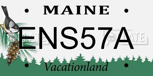ENS57A Maine License Plate