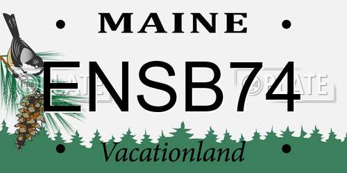 ENSB74 Maine License Plate