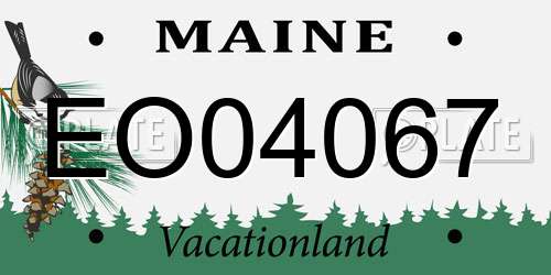EO04067 Maine License Plate
