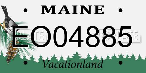 EO04885 Maine License Plate