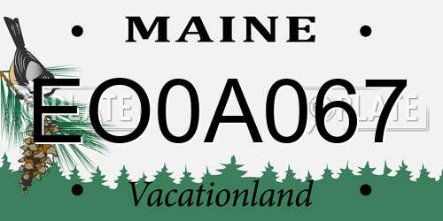 EO0A067 Maine License Plate