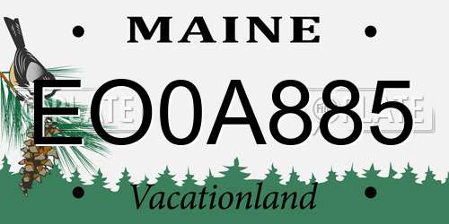 EO0A885 Maine License Plate