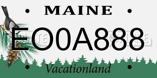 EO0A888 Maine License Plate