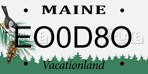 EO0D8O Maine License Plate