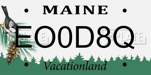 EO0D8Q Maine License Plate