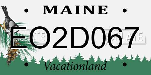 EO2D067 Maine License Plate