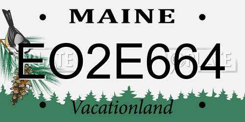 EO2E664 Maine License Plate