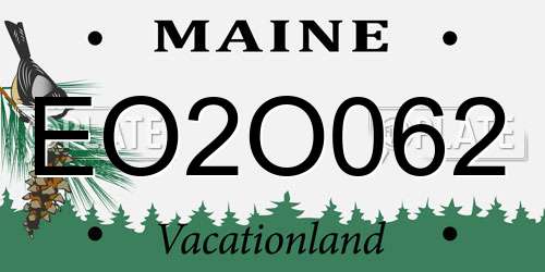 EO2O062 Maine License Plate