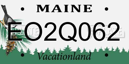 EO2Q062 Maine License Plate