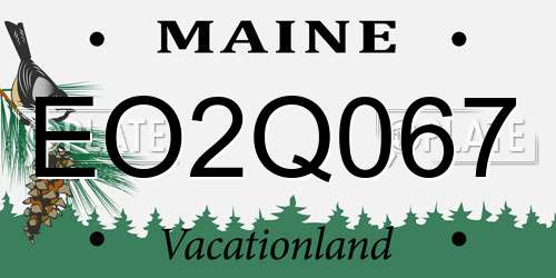 EO2Q067 Maine License Plate