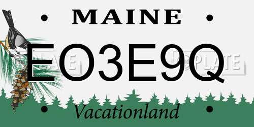 EO3E9Q Maine License Plate