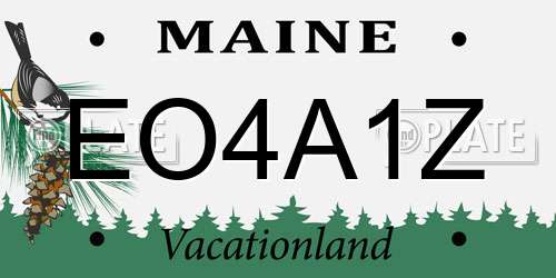 EO4A1Z Maine License Plate